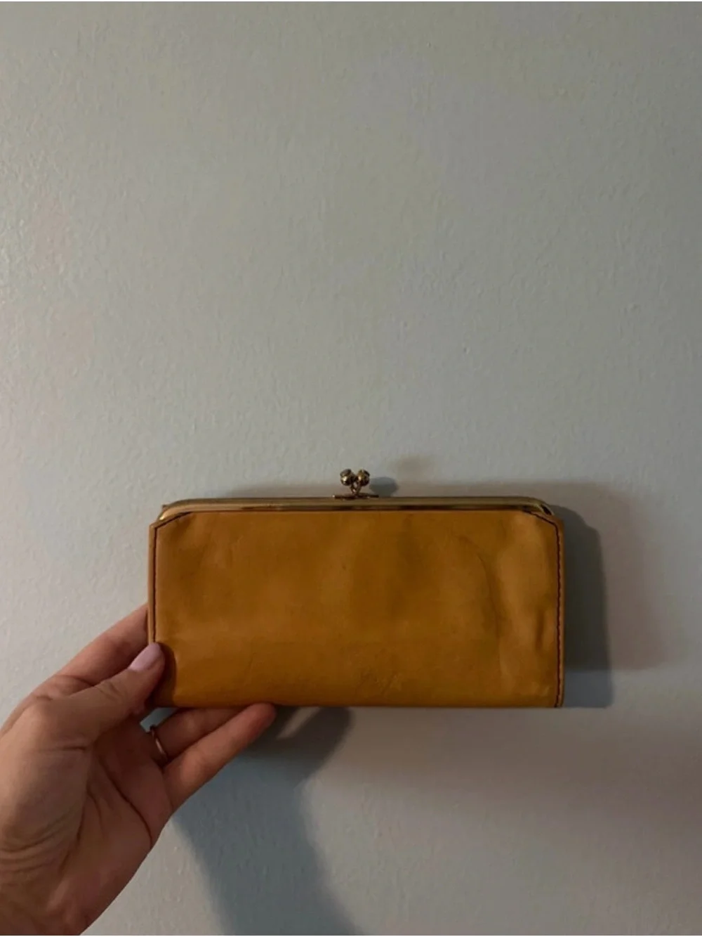 Buxton Mustard Yellow Leather Wallet Clutch